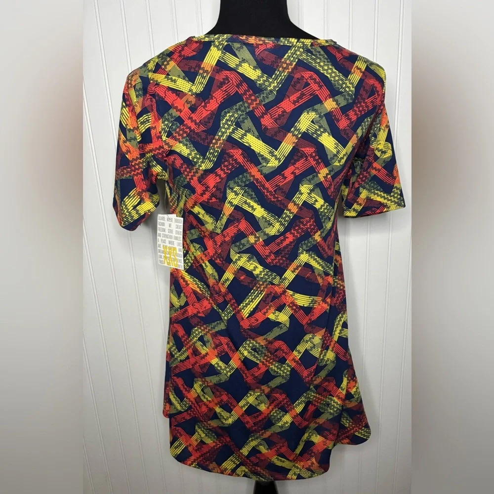 LuLaRoe Perfect T Tee Women’s Geometric Print Tunic Short Sleeve Size XXS Navy - Picture 7 of 16